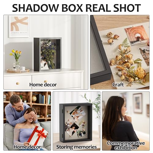 13x16 Deep Shadow Box Frame, Wall or Tabletop Display Case for Memorabilia
