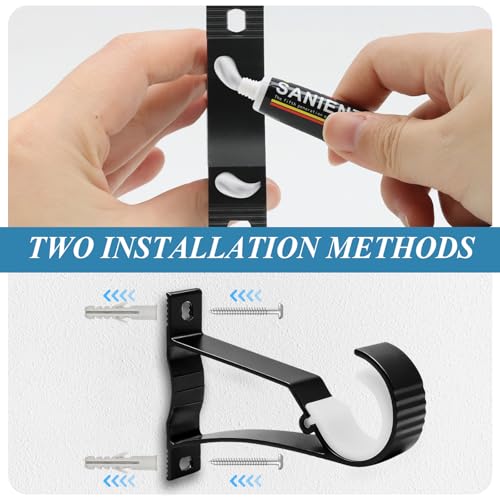 Black Curtain Rod End Caps Set, 29mm and 32mm Replacement Finials