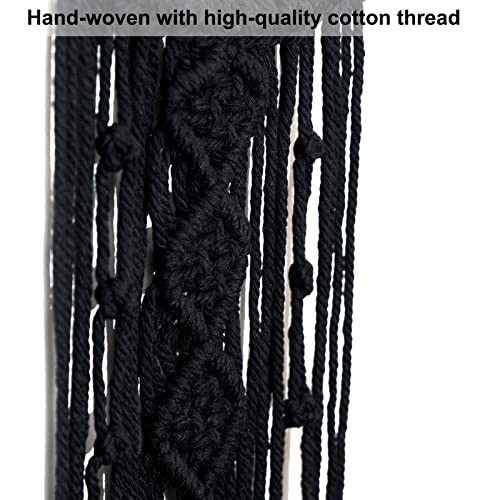 Black Moon Dream Catcher Macrame Wall Hanging Boho Home Decor Ornament