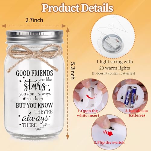 Friendship Decorative Glass Jar with LED String Lights Gift for Friends