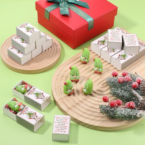 48 Sets Christmas Gnome Stress Ball Gift Boxes – 48 Gift Boxes Included (Variation: 48 / Xmas Gnome) Wettarn