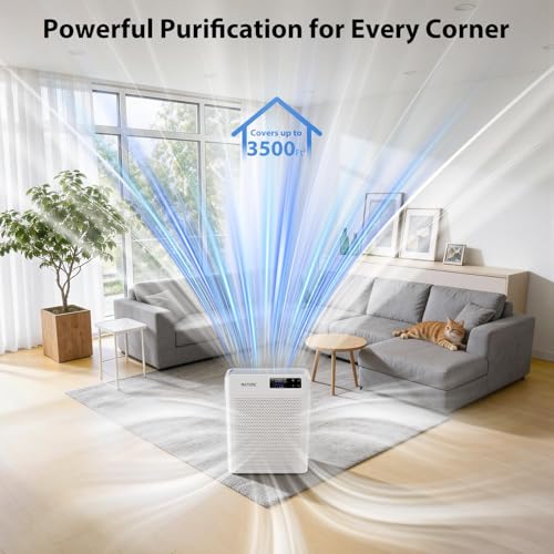 MATONC Off White Air Purifier for Large Rooms Up to 3500 sq ft with Smart App Control
