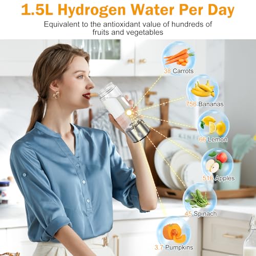 Portable Hydrogen Water Bottle Generator - 420ml Rechargeable Ionizer