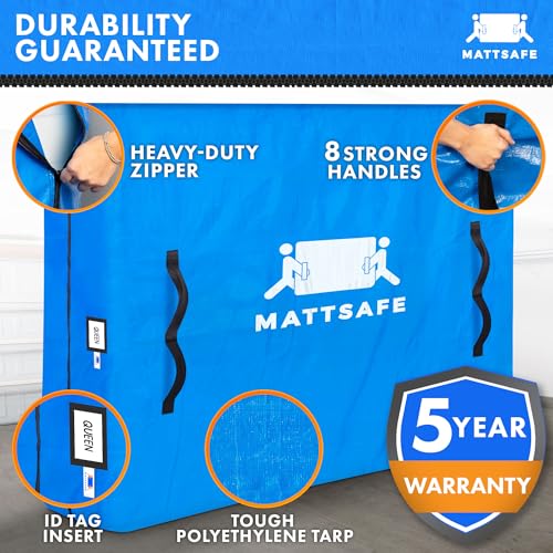 Nordic Elk Queen Mattress Bag for Moving and Storage - Heavy-Duty Reusable Bed Cover with Handles and Zipper