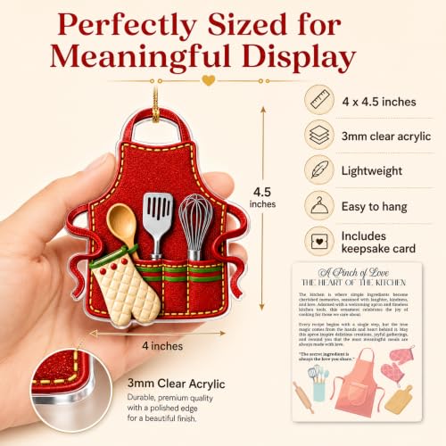 ZIPZINO Apron Ornament - Baking Kitchen Decor Gift for Bakers Women