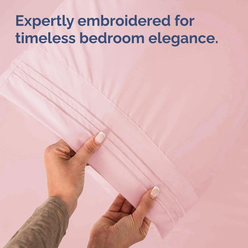 King Pillow Cases by [Brand Name] - Ultra Soft Hotel Quality Covers | 4 Piece Set in Baby Pink - Wrinkle Free & Stain Resistant