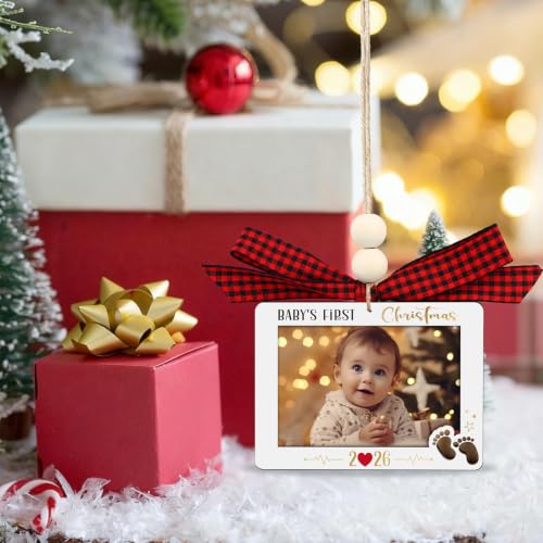 WhatSign P-Frame Baby's First Christmas Photo Frame Ornament Keepsake 2026