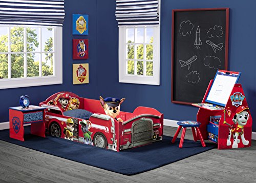 Sturdy Wood Toddler Bed with Guardrails and Rescue Adventure Theme