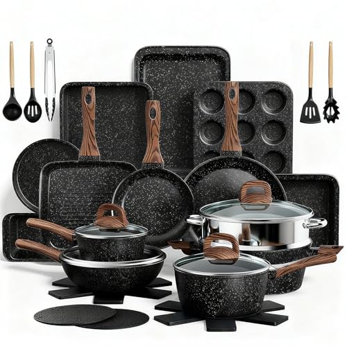 31-Piece Nonstick Pots and Pans Set - Induction Cookware & Bakeware