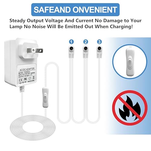 Sigely 4.5V Power Adapter Replacement for Lemax Lighted Village Accessory 74254 94563 94565 for Christmas Halloween Village Lights Micro Lighting Building Decor (3 Output, with 303 Switch)