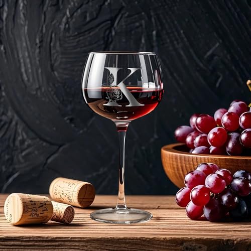 Personalized Monogram Initial Wine Glass - Custom Gift for Her