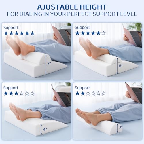 Adjustable Recliner Foot Rest Cushion with Removable Cylinder - Grey