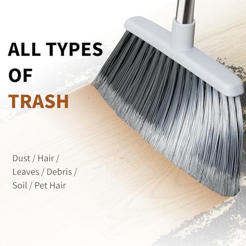 Heavy-Duty Indoor Outdoor Angle Broom with 55" Adjustable Handle