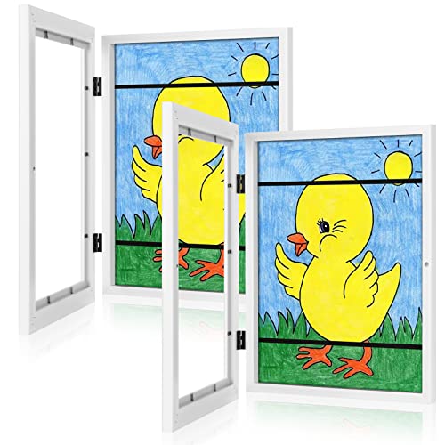 2-Pack Kids Art Frames 8.5x11 Front Opening Changeable Artwork Display White