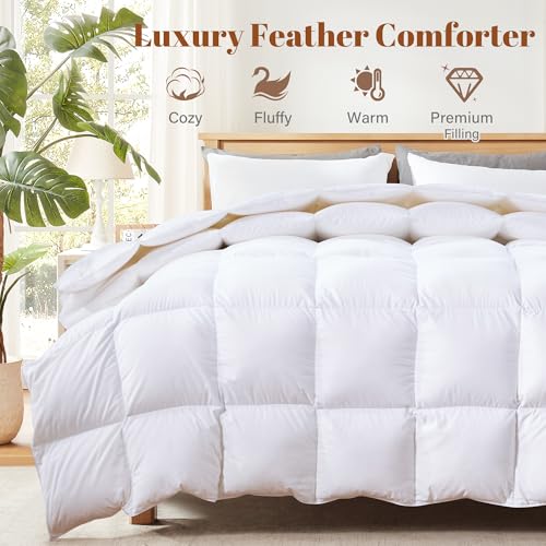 Cosybay All Season Feather & Down Fiber Duvet Insert - 100% Cotton Comforter