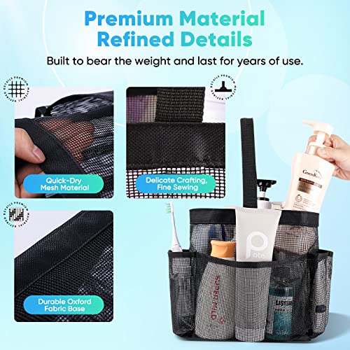 Eudele Portable Mesh Shower Caddy with 9 Pockets for College Dorm and Travel