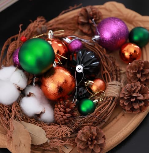 30-Piece Mini Halloween Ball Ornaments - 1.18 Inch Shatterproof Tree Decor