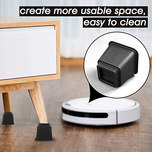 3-Inch Heavy-Duty Square Furniture Risers for Beds, Couches & Desks, Set of 4