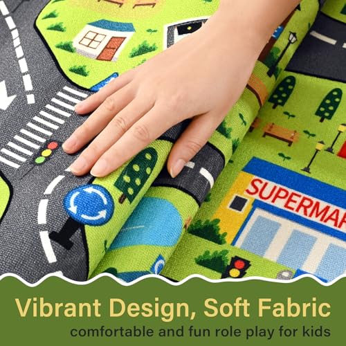 City Road Kids Play Rug 3x5 - Educational Non-Slip Toy Car Play Mat