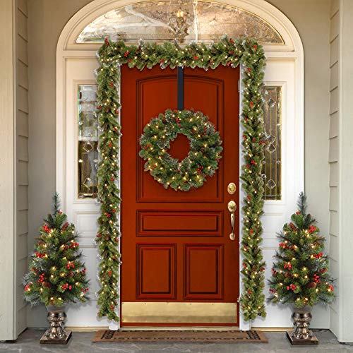 Adjustable Front Door Wreath Hanger - Heavy-Duty Metal Door Hook (14.9-25")