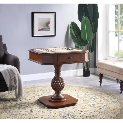 Square Game Table with Reversible Checkers and Backgammon Board