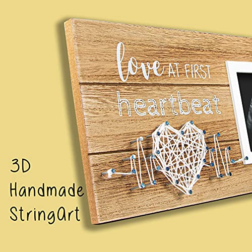 Baby Sonogram Picture Frame 4x3 - Love at First Heartbeat Pregnancy Gift