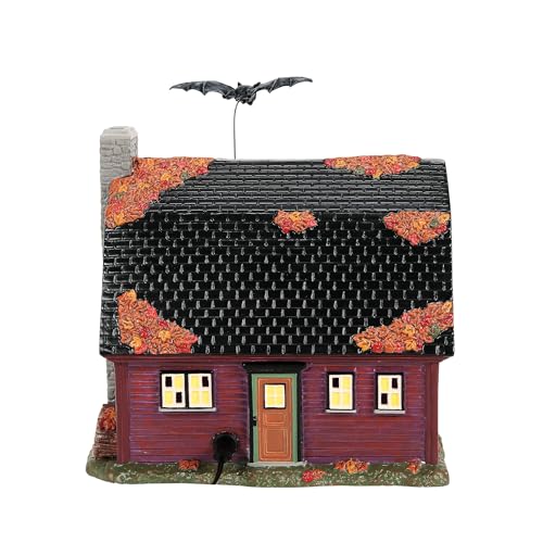 Lighted Halloween Vampire House Ceramic Village Building Decor, 7.87-Inch
