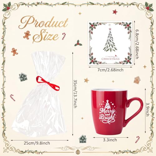 Potchen 4-Piece Holiday Greetings Mug Gift Set - Christmas Ceramic Mugs