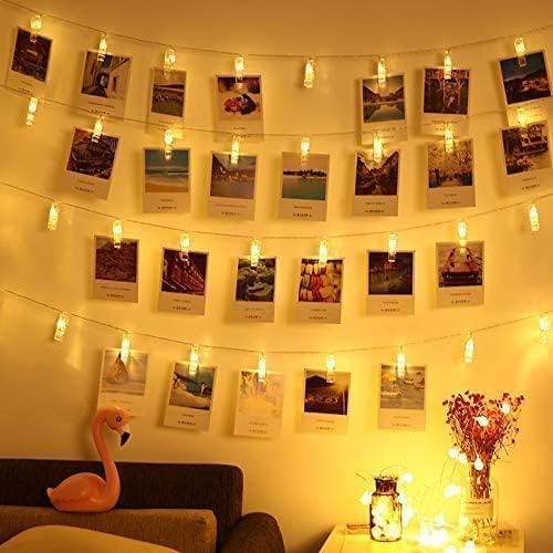 Skiennix LED Fairy Twinkle Lights - 20 Photo Clip String Lights for Indoor/Outdoor Decor | Perfect for Parties & Holidays
