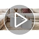 Round Nesting Coffee Table Set of 2, Modern Wood Drum Side Tables