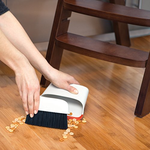 Compact Dustpan and Brush Set with Soft Rubber Lip & Angled Handle