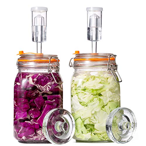 Glass Fermentation Jar Kit 1.5L 2 Pack with Airlock and Weights