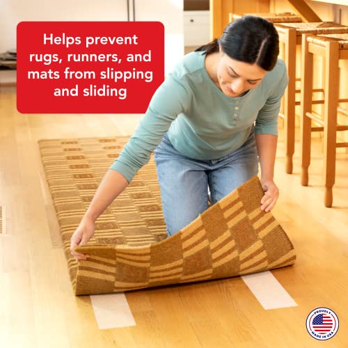 Double Sided Non-Slip Rug Tape, Reusable Carpet Grip Roll 4in x 25ft