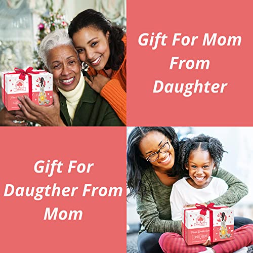 Mother and Daughter Hand-Painted Candle Holder Statue with LED Candle