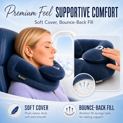 Travel Neck Pillow for Pain Relief - Adjustable and Washable