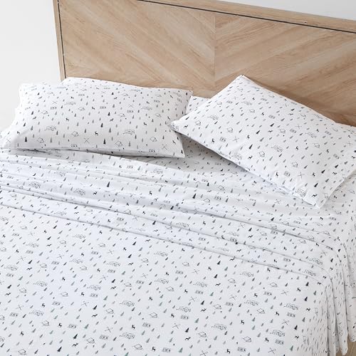 Eddie Bauer Twin Cotton Percale Sheet Set - 200 Thread Count Bedding