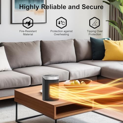 Portable Electric Space Heater with Remote and Thermostat 1500W