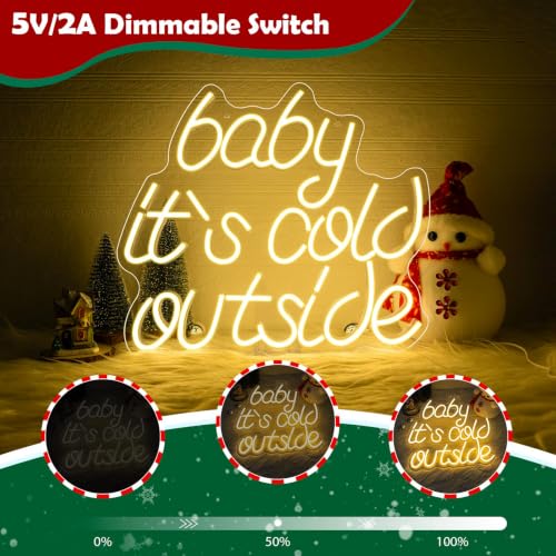 Baby It's Cold Outside Neon Sign LED Neon Light Decor for Winter Home Party - Looklight (Variation: Baby It's Cold Outside)