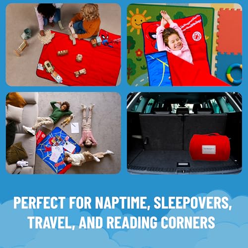 Kids Nap Mat with Pillow and Blanket Microfiber Sleeping Bag for Preschool