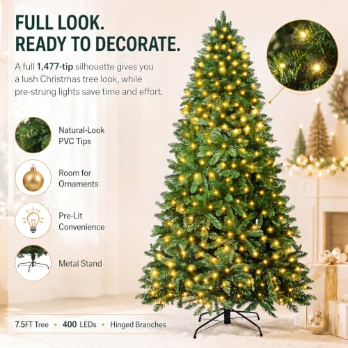 Avatar Controls 7.5FT Smart RGB Pre-Lit Artificial Christmas Tree - Green