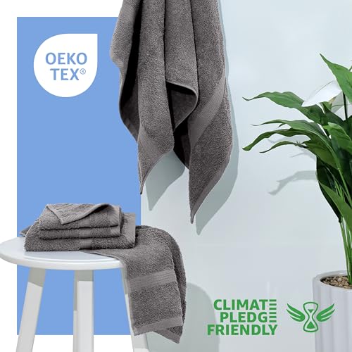 Utica Essential Grey 6-Piece Towel Set - Bath, Hand & Washcloths
