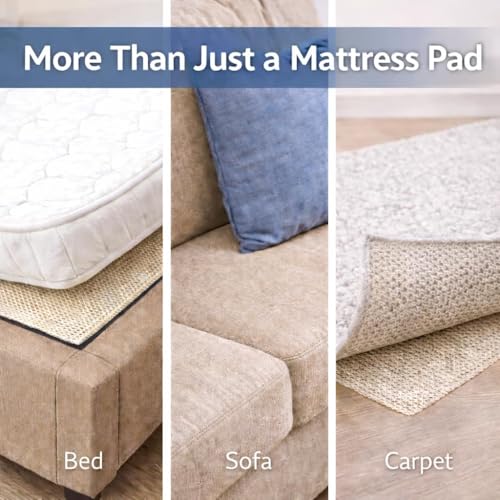 Custom Cut Non-Slip Mattress Pad for Stable Sleep Setup