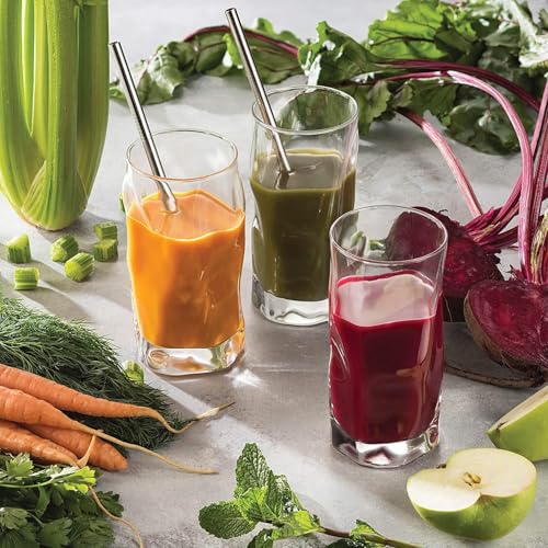 Sorgente 15.5 oz Cooler Glasses, Lead-Free Textured Glassware, Set of 6