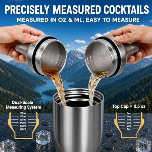 Lexenic 24oz Double Wall Stainless Steel Vacuum Insulated Martini Shaker