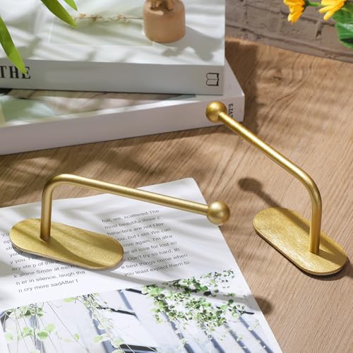 Adhesive Curtain Holdbacks, No-Drill U-Shaped Drapes Hooks (Gold, 2 Pack)