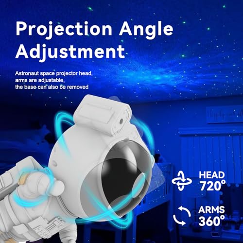 Astronaut Galaxy Star Projector - LED Nebula Night Light with Remote & Timer