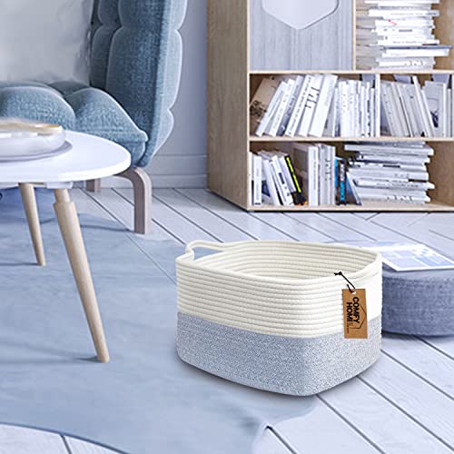 Cotton Rope Woven Storage Basket with Handles - Decorative Shelf Organizer