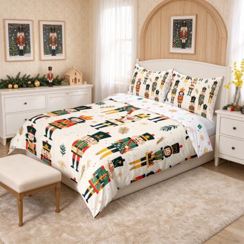 Feelyou Merry Christmas Bedding Set Twin (2 Pieces) Red Yellow Black – Twin Size, No Comforter