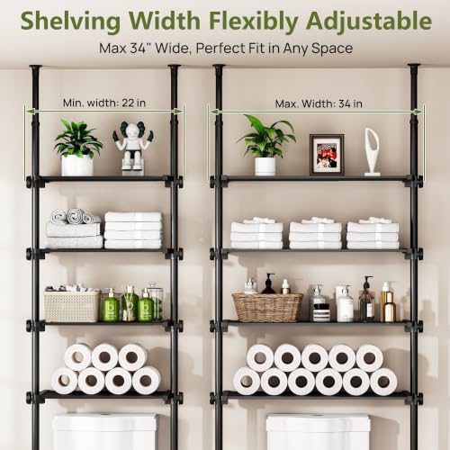 Adjustable Over The Toilet Storage Shelf - 4-Tier Bathroom Organizer