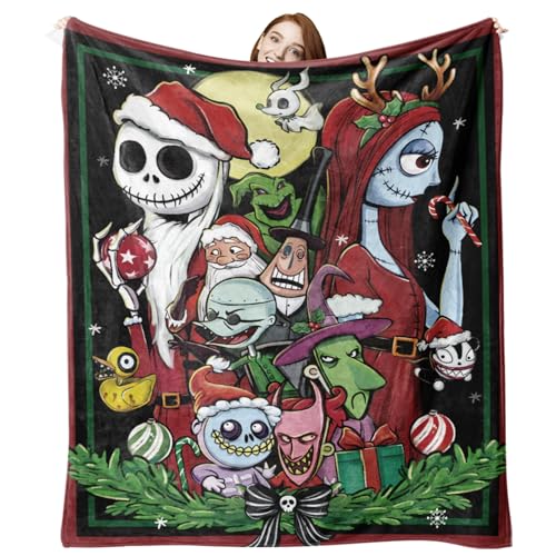 Christmas Flannel Blanket 50x60 Santa Monster Witch Throw Blanket - Holiday Decor